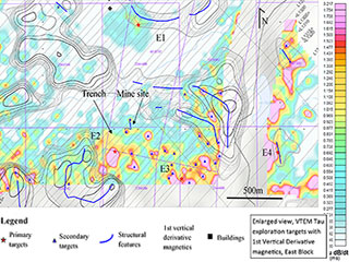 Enlarged view, VTEM Targets, East Block Enlarged view, VTEM Targets, East Block