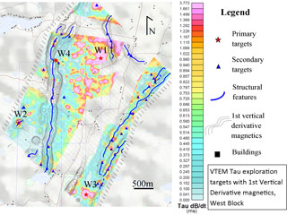 VTEM-based Exploration Targets, West Block VTEM-based Exploration Targets, West Block